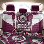 Personalised Sea Eagles Rugby Back Car Seat Cover Eagle Mascot Sydney Skyline 3D Graphic