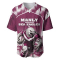 Personalised Sea Eagles Rugby Baseball Jersey Eagle Mascot Sydney Skyline 3D Graphic