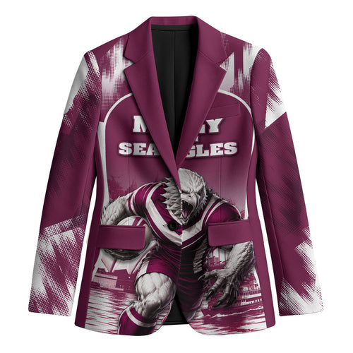 Personalised Sea Eagles Rugby Blazer Eagle Mascot Sydney Skyline 3D Graphic