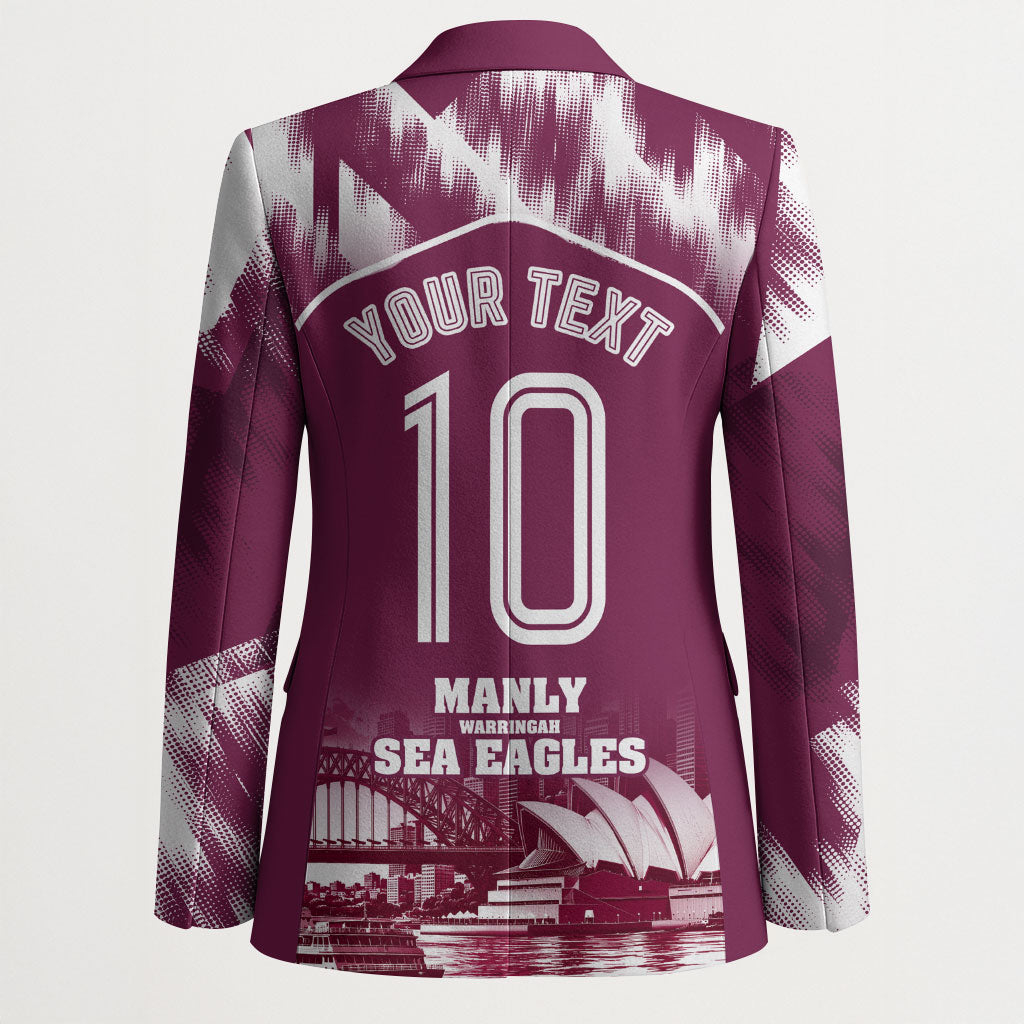 Personalised Sea Eagles Rugby Blazer Eagle Mascot Sydney Skyline 3D Graphic