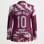 Personalised Sea Eagles Rugby Blazer Eagle Mascot Sydney Skyline 3D Graphic