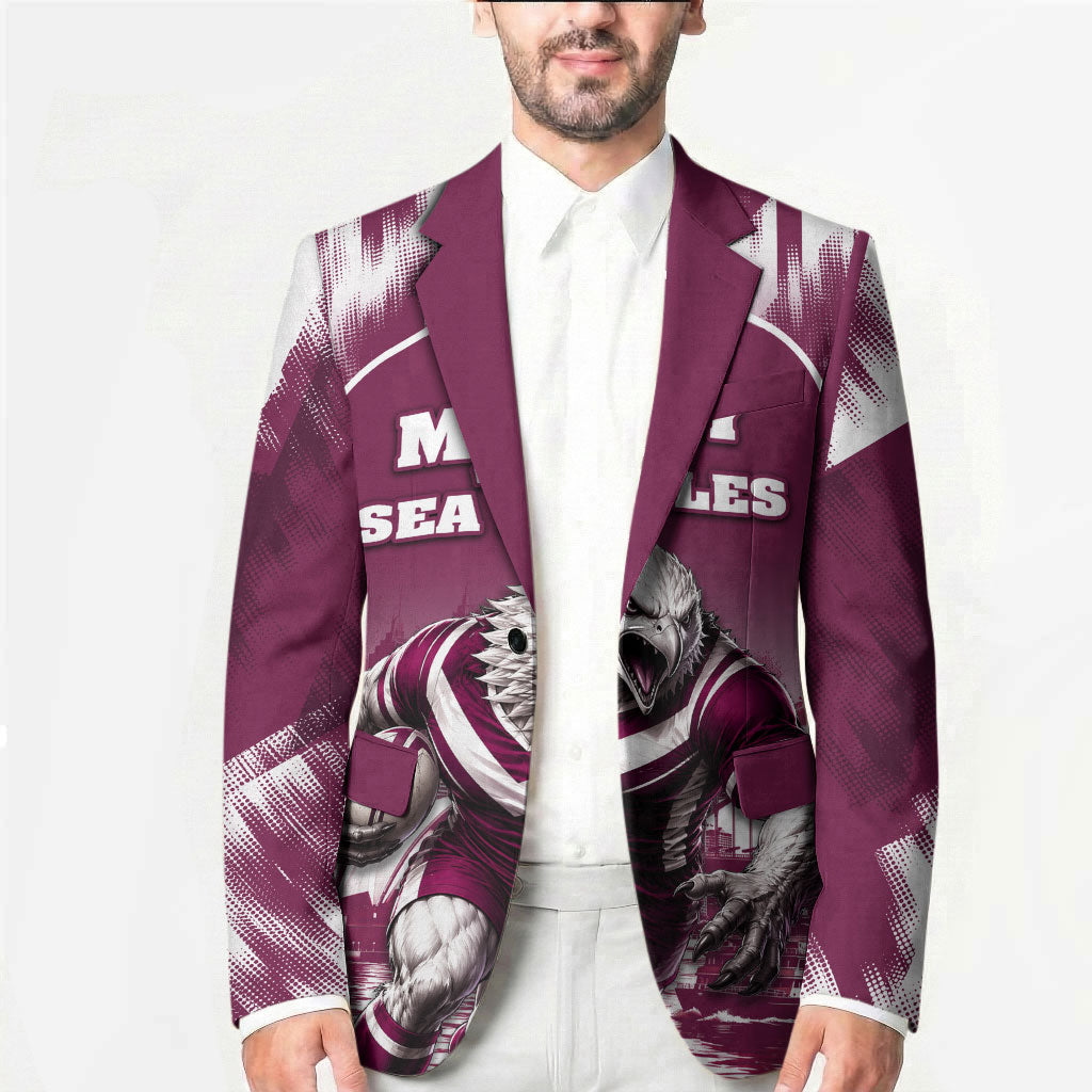 Personalised Sea Eagles Rugby Blazer Eagle Mascot Sydney Skyline 3D Graphic