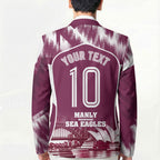 Personalised Sea Eagles Rugby Blazer Eagle Mascot Sydney Skyline 3D Graphic