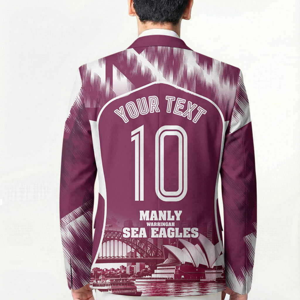 Personalised Sea Eagles Rugby Blazer Eagle Mascot Sydney Skyline 3D Graphic