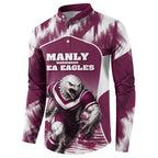 Personalised Sea Eagles Rugby Button Sweatshirt Eagle Mascot Sydney Skyline 3D Graphic