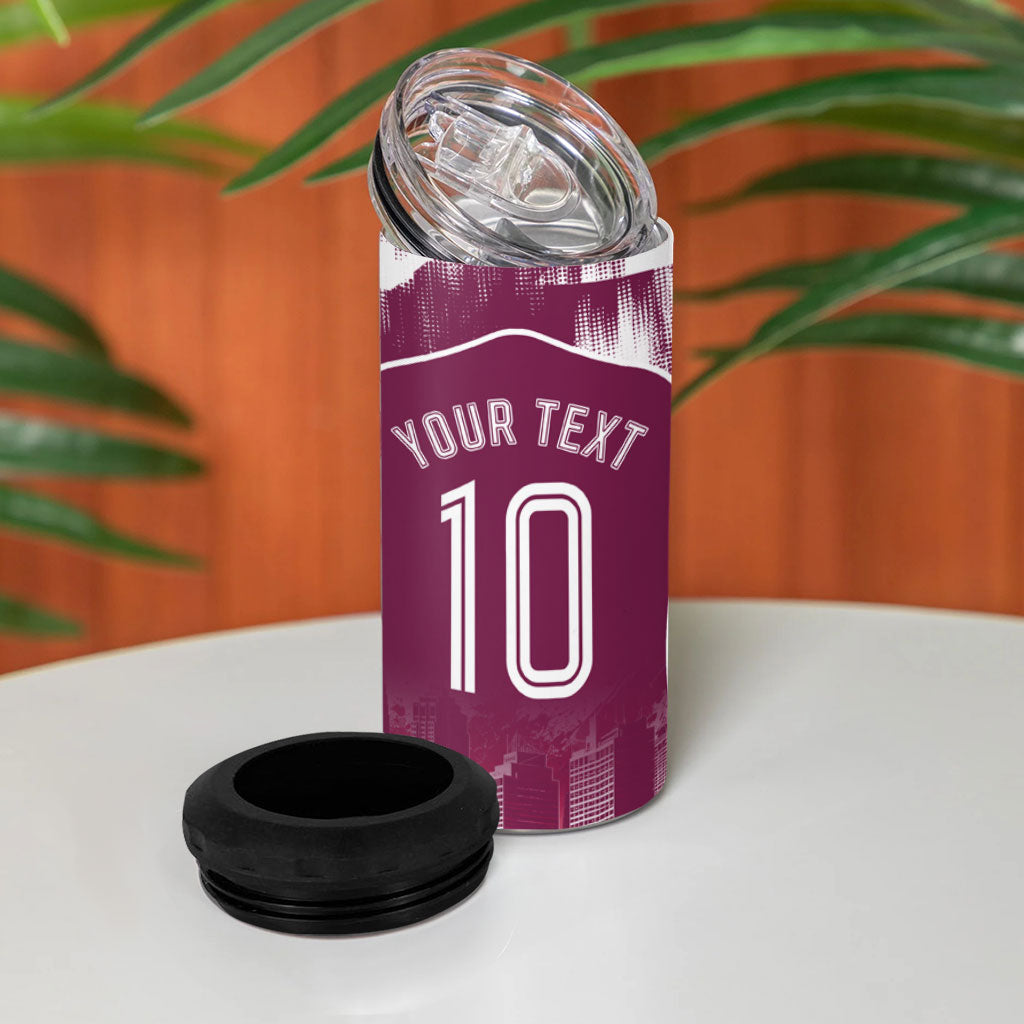 Personalised Sea Eagles Rugby 4 in 1 Can Cooler Tumbler Eagle Mascot Sydney Skyline 3D Graphic
