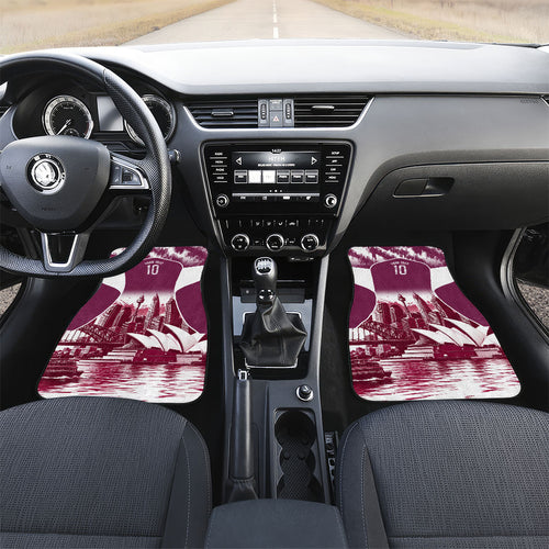 Personalised Sea Eagles Rugby Car Mats Eagle Mascot Sydney Skyline 3D Graphic
