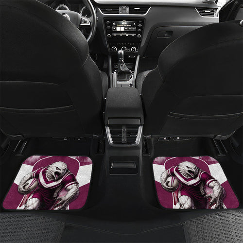 Personalised Sea Eagles Rugby Car Mats Eagle Mascot Sydney Skyline 3D Graphic
