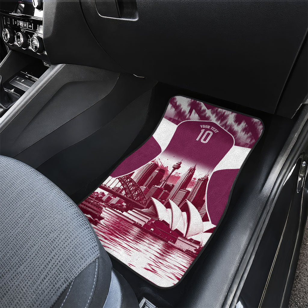 Personalised Sea Eagles Rugby Car Mats Eagle Mascot Sydney Skyline 3D Graphic