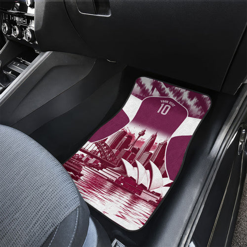 Personalised Sea Eagles Rugby Car Mats Eagle Mascot Sydney Skyline 3D Graphic