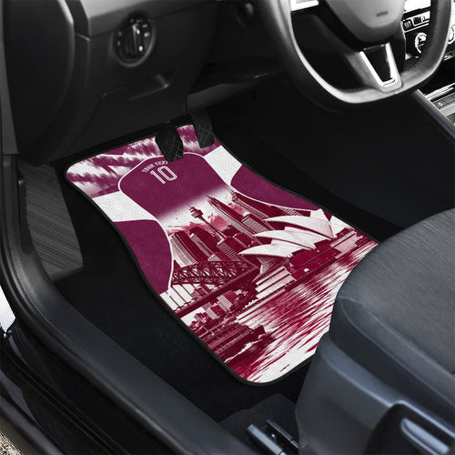 Personalised Sea Eagles Rugby Car Mats Eagle Mascot Sydney Skyline 3D Graphic