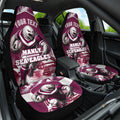 Personalised Sea Eagles Rugby Car Seat Cover Eagle Mascot Sydney Skyline 3D Graphic