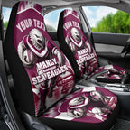 Personalised Sea Eagles Rugby Car Seat Cover Eagle Mascot Sydney Skyline 3D Graphic