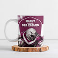 Personalised Sea Eagles Rugby Ceramic Mug Eagle Mascot Sydney Skyline 3D Graphic