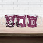 Personalised Sea Eagles Rugby Ceramic Mug Eagle Mascot Sydney Skyline 3D Graphic