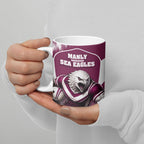 Personalised Sea Eagles Rugby Ceramic Mug Eagle Mascot Sydney Skyline 3D Graphic
