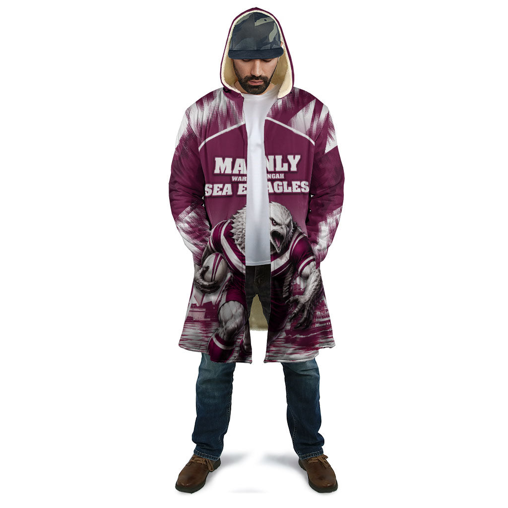 Personalised Sea Eagles Rugby Cloak Eagle Mascot Sydney Skyline 3D Graphic