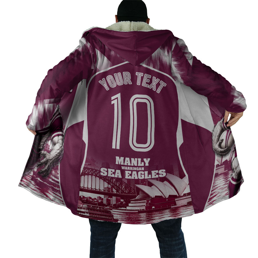 Personalised Sea Eagles Rugby Cloak Eagle Mascot Sydney Skyline 3D Graphic