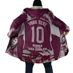 Personalised Sea Eagles Rugby Cloak Eagle Mascot Sydney Skyline 3D Graphic