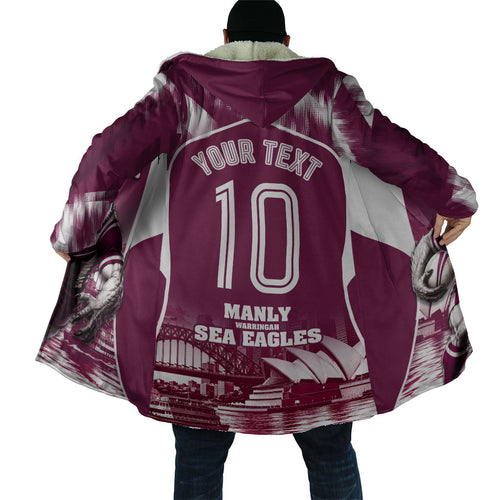 Personalised Sea Eagles Rugby Cloak Eagle Mascot Sydney Skyline 3D Graphic