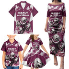 Personalised Sea Eagles Rugby Family Matching Puletasi and Hawaiian Shirt Eagle Mascot Sydney Skyline 3D Graphic