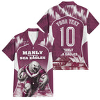 Personalised Sea Eagles Rugby Family Matching Summer Maxi Dress and Hawaiian Shirt Eagle Mascot Sydney Skyline 3D Graphic