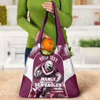 Personalised Sea Eagles Rugby Grocery Bag Eagle Mascot Sydney Skyline 3D Graphic