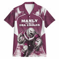 Personalised Sea Eagles Rugby Hawaiian Shirt Eagle Mascot Sydney Skyline 3D Graphic