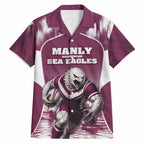 Personalised Sea Eagles Rugby Hawaiian Shirt Eagle Mascot Sydney Skyline 3D Graphic
