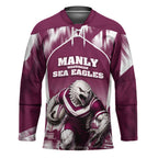 Personalised Sea Eagles Rugby Hockey Jersey Eagle Mascot Sydney Skyline 3D Graphic