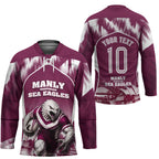 Personalised Sea Eagles Rugby Hockey Jersey Eagle Mascot Sydney Skyline 3D Graphic