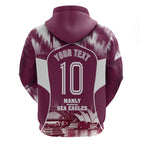 Personalised Sea Eagles Rugby Hoodie Eagle Mascot Sydney Skyline 3D Graphic