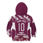 Personalised Sea Eagles Rugby Kid Hoodie Eagle Mascot Sydney Skyline 3D Graphic