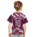 Personalised Sea Eagles Rugby Kid T Shirt Eagle Mascot Sydney Skyline 3D Graphic
