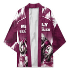Personalised Sea Eagles Rugby Kimono Eagle Mascot Sydney Skyline 3D Graphic