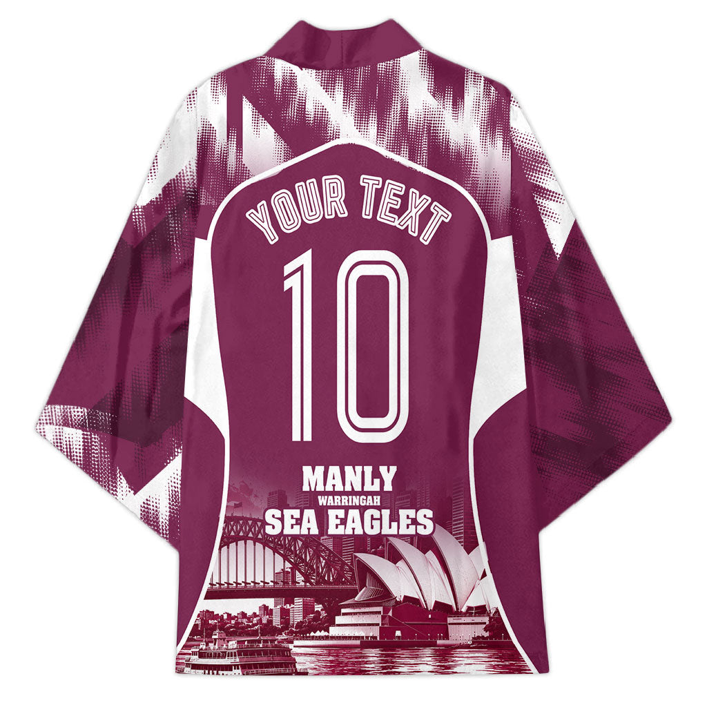 Personalised Sea Eagles Rugby Kimono Eagle Mascot Sydney Skyline 3D Graphic