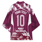 Personalised Sea Eagles Rugby Kimono Eagle Mascot Sydney Skyline 3D Graphic