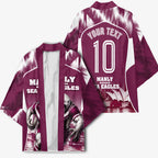 Personalised Sea Eagles Rugby Kimono Eagle Mascot Sydney Skyline 3D Graphic