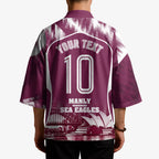 Personalised Sea Eagles Rugby Kimono Eagle Mascot Sydney Skyline 3D Graphic