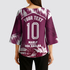 Personalised Sea Eagles Rugby Kimono Sleeve Blouse Eagle Mascot Sydney Skyline 3D Graphic