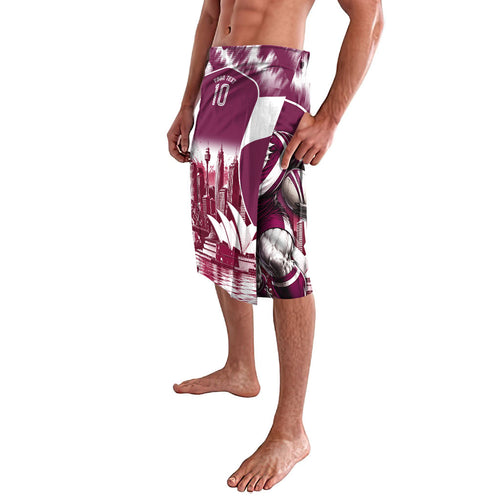 Personalised Sea Eagles Rugby Lavalava Eagle Mascot Sydney Skyline 3D Graphic