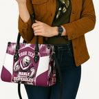 Personalised Sea Eagles Rugby Leather Bag Eagle Mascot Sydney Skyline 3D Graphic