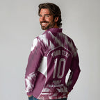 Personalised Sea Eagles Rugby Long Sleeve Polo Shirt Eagle Mascot Sydney Skyline 3D Graphic