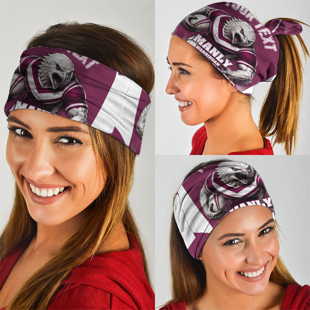 Personalised Sea Eagles Rugby Neck Gaiter Eagle Mascot Sydney Skyline 3D Graphic