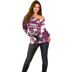 Personalised Sea Eagles Rugby Off Shoulder Sweater Eagle Mascot Sydney Skyline 3D Graphic