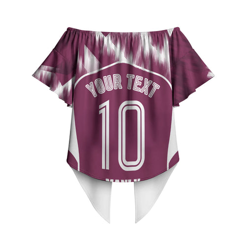 Personalised Sea Eagles Rugby Off Shoulder Wrap Waist Top Eagle Mascot Sydney Skyline 3D Graphic