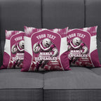 Personalised Sea Eagles Rugby Pillow Cover Eagle Mascot Sydney Skyline 3D Graphic