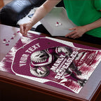 Personalised Sea Eagles Rugby Puzzle Eagle Mascot Sydney Skyline 3D Graphic
