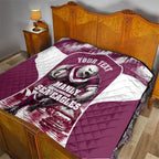 Personalised Sea Eagles Rugby Quilt Eagle Mascot Sydney Skyline 3D Graphic
