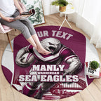 Personalised Sea Eagles Rugby Round Carpet Eagle Mascot Sydney Skyline 3D Graphic